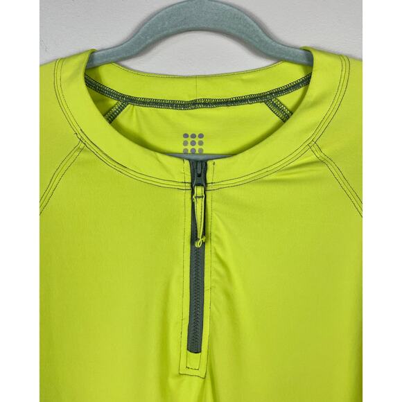 Title Nine Sunbuster Long Sleeve Pullover Neon Green Large Rash Guard Sun Shirt - Picture 5 of 11